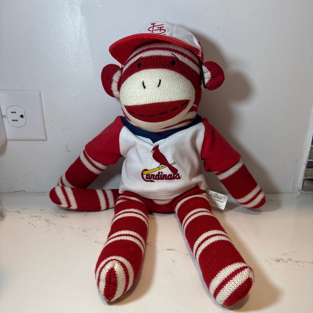 St. Louis STL Cardinals MLB Embroidered Sock Monkey 20” Stuffed Animal Plush